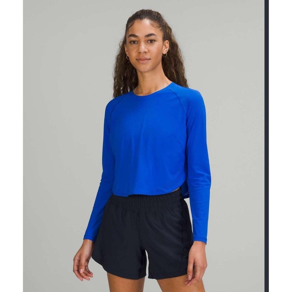 Womens Lululemon Crew Neck UV Protection Running Yoga Long Sleeve Shirt